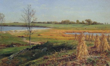  Kensett Arte - Costa de Connecticut en el paisaje otoñal John Frederick Kensett